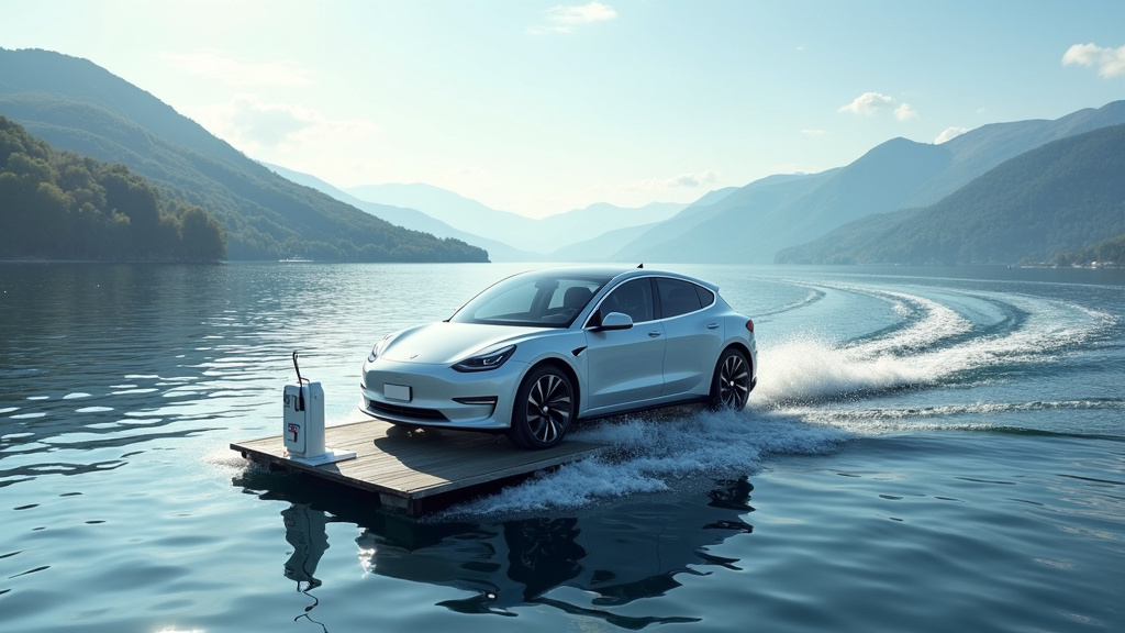 Voiture électrique en charge sur une borne à Chens-sur-Léman