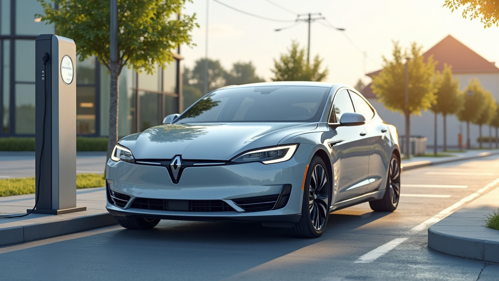 Voiture électrique en charge sur une borne installée à Provins