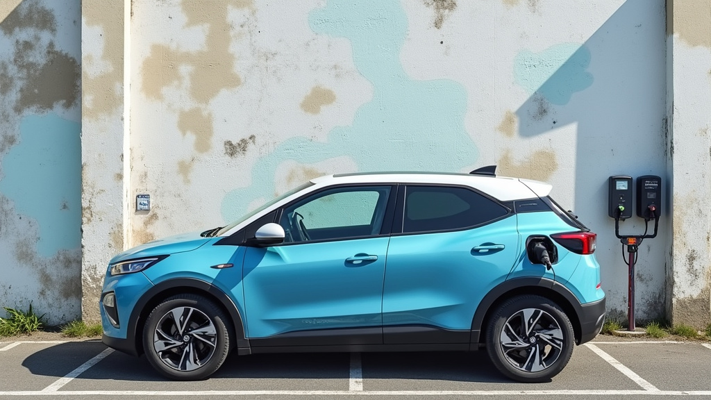 Voiture électrique en charge sur une borne murale à Saint-Jean-d