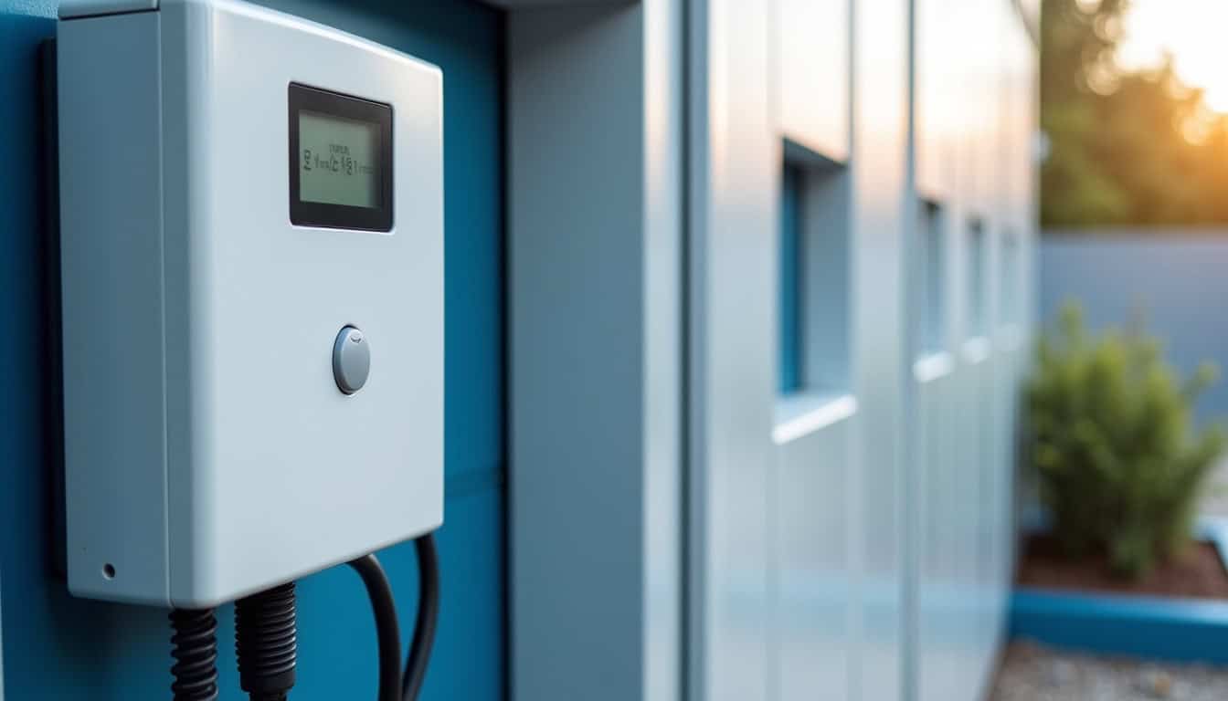 Borne de recharge électrique en fonctionnement à Bois-de-Céné