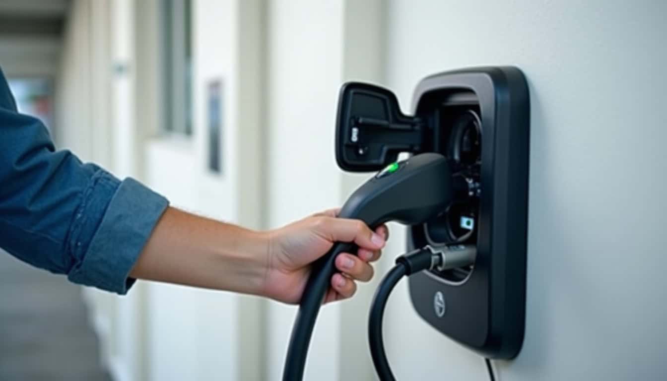 Borne de recharge électrique installée à l