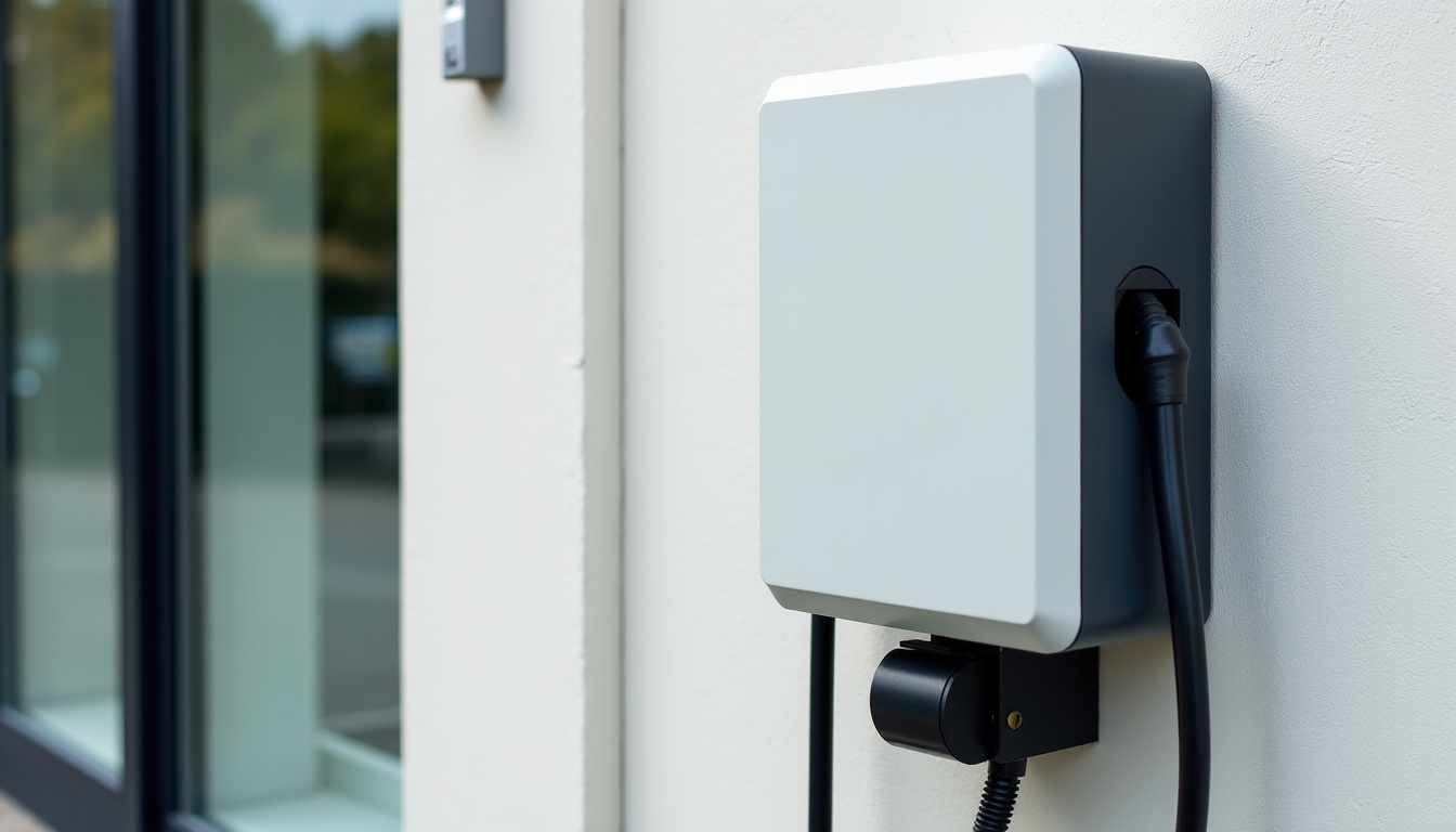 Borne de recharge électrique installée en extérieur à Vézénobres