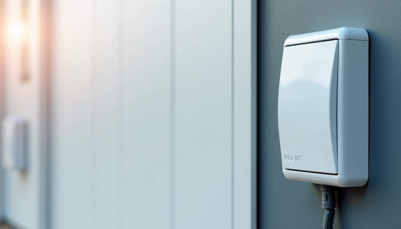 Borne de recharge électrique installée sur la façade d