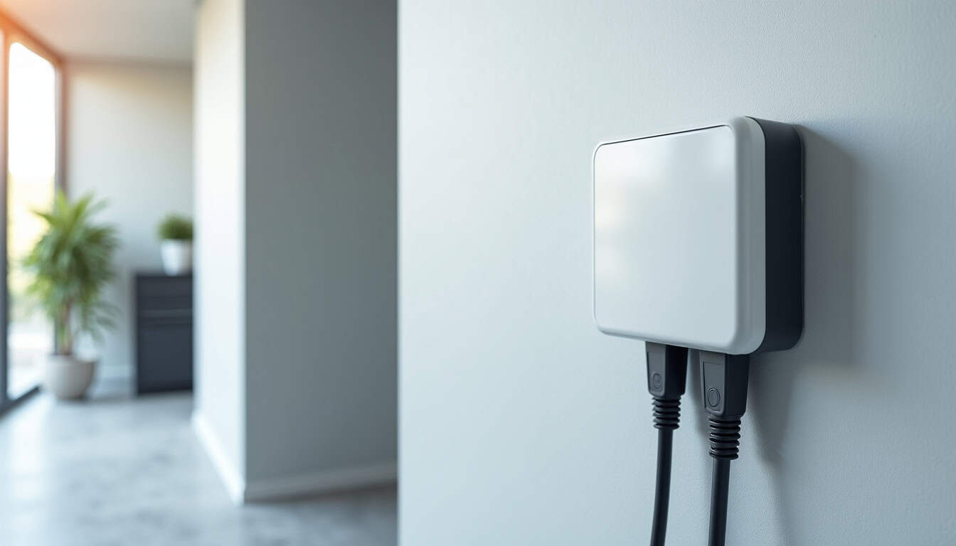 Borne de recharge électrique installée sur le mur d