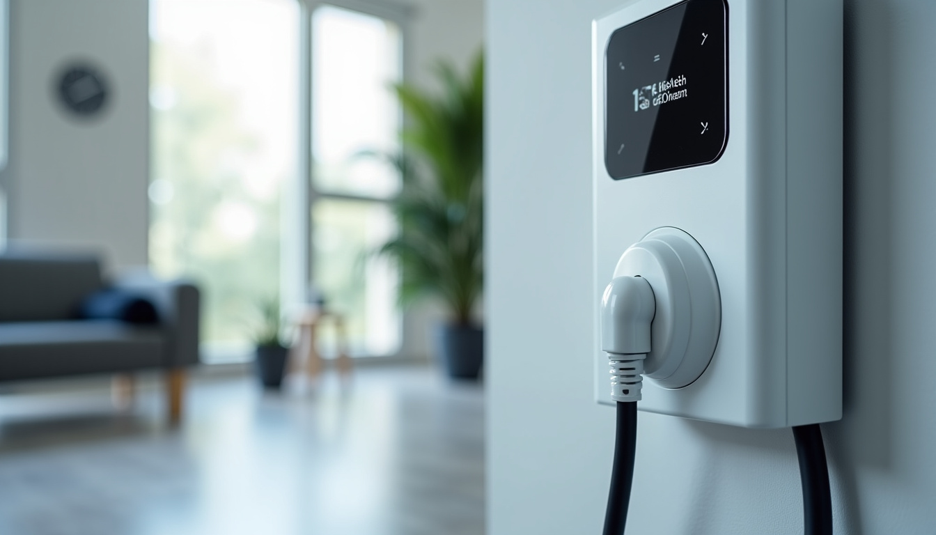 Borne de recharge installée à côté d