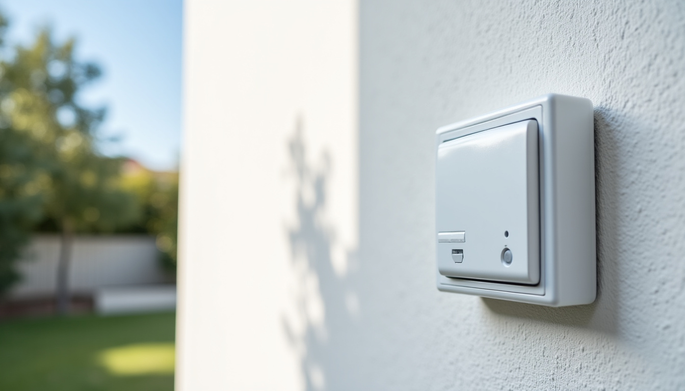 Borne électrique installée en extérieur sur un mur de maison à Saint-Sauveur-d