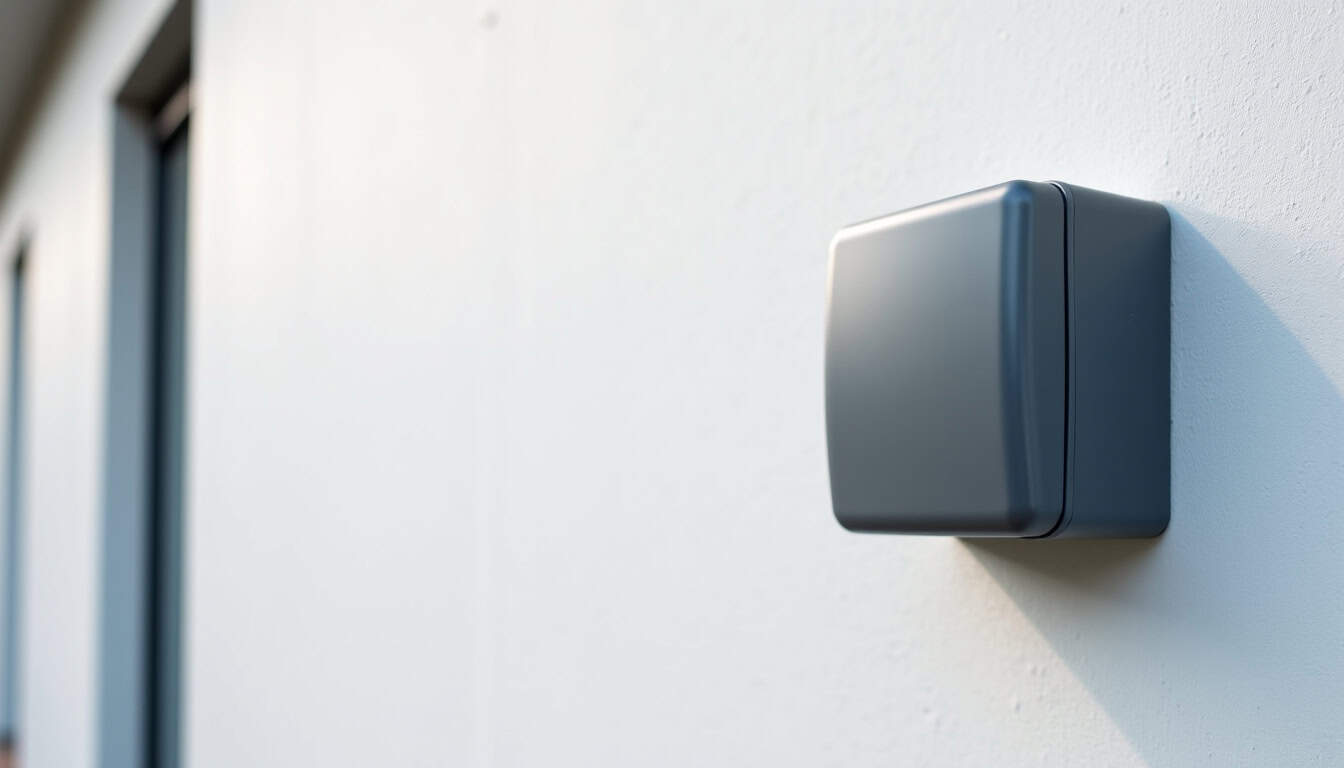 Borne électrique installée sur un mur extérieur à Saint-Trojan-les-Bains
