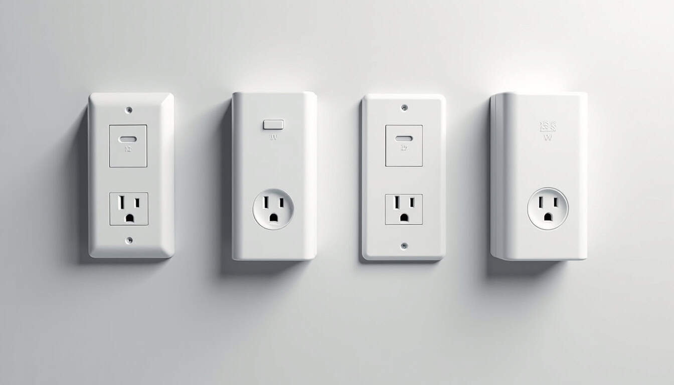 Comparaison des types de bornes électriques: prise renforcée, wallbox 7,4 kW et wallbox 22 kW avec temps de charge et puissance affichés