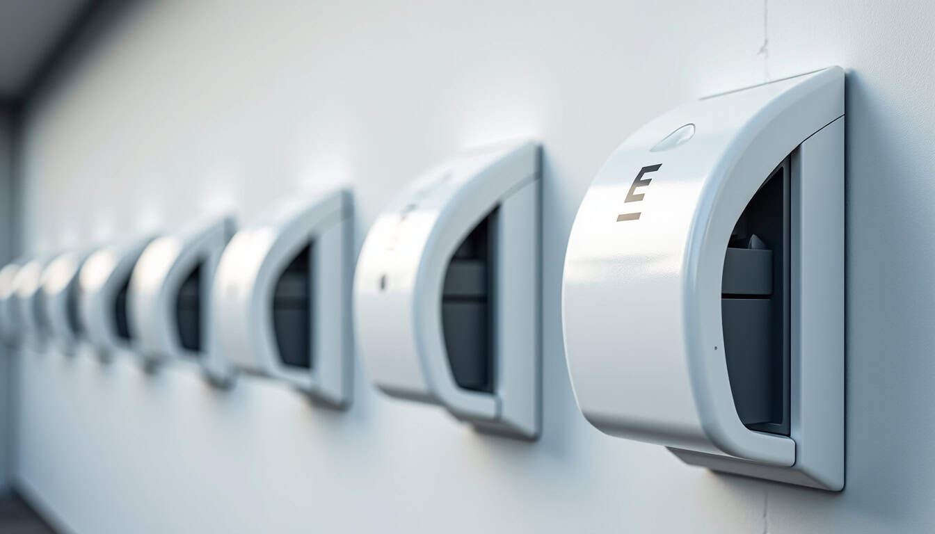 Différents modèles de bornes de recharge électrique installées à Cajarc