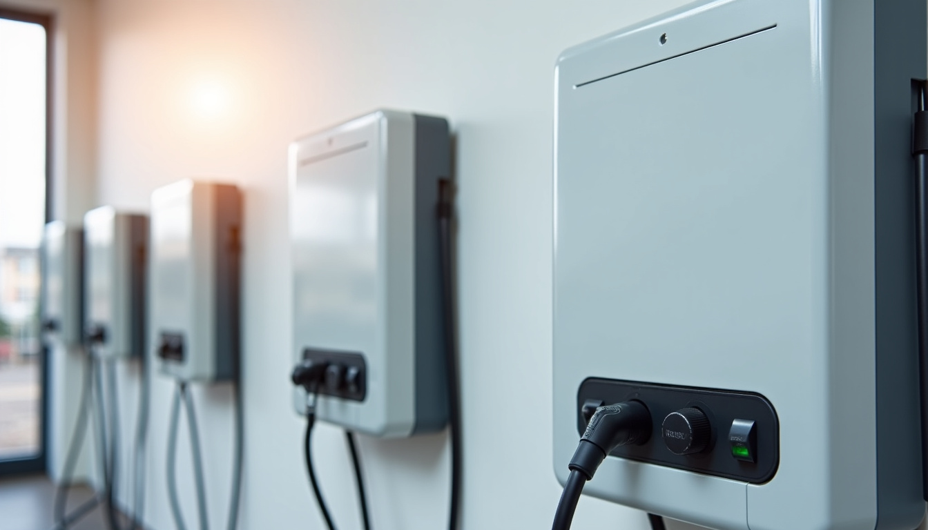 Différents modèles de bornes de recharge électrique installés à Colpo