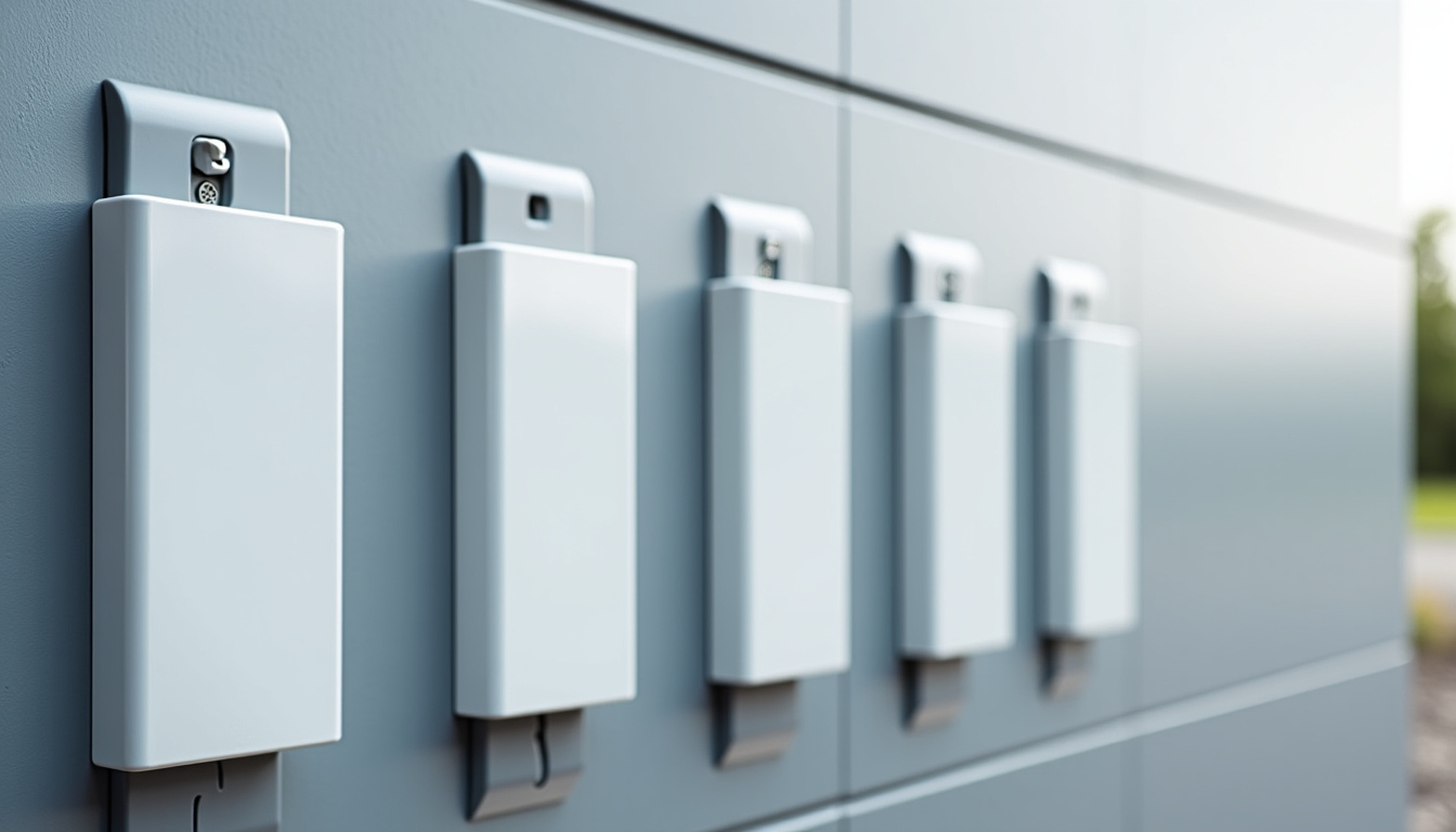 Différents types de bornes électriques installées en extérieur à Saint-Sauveur-d