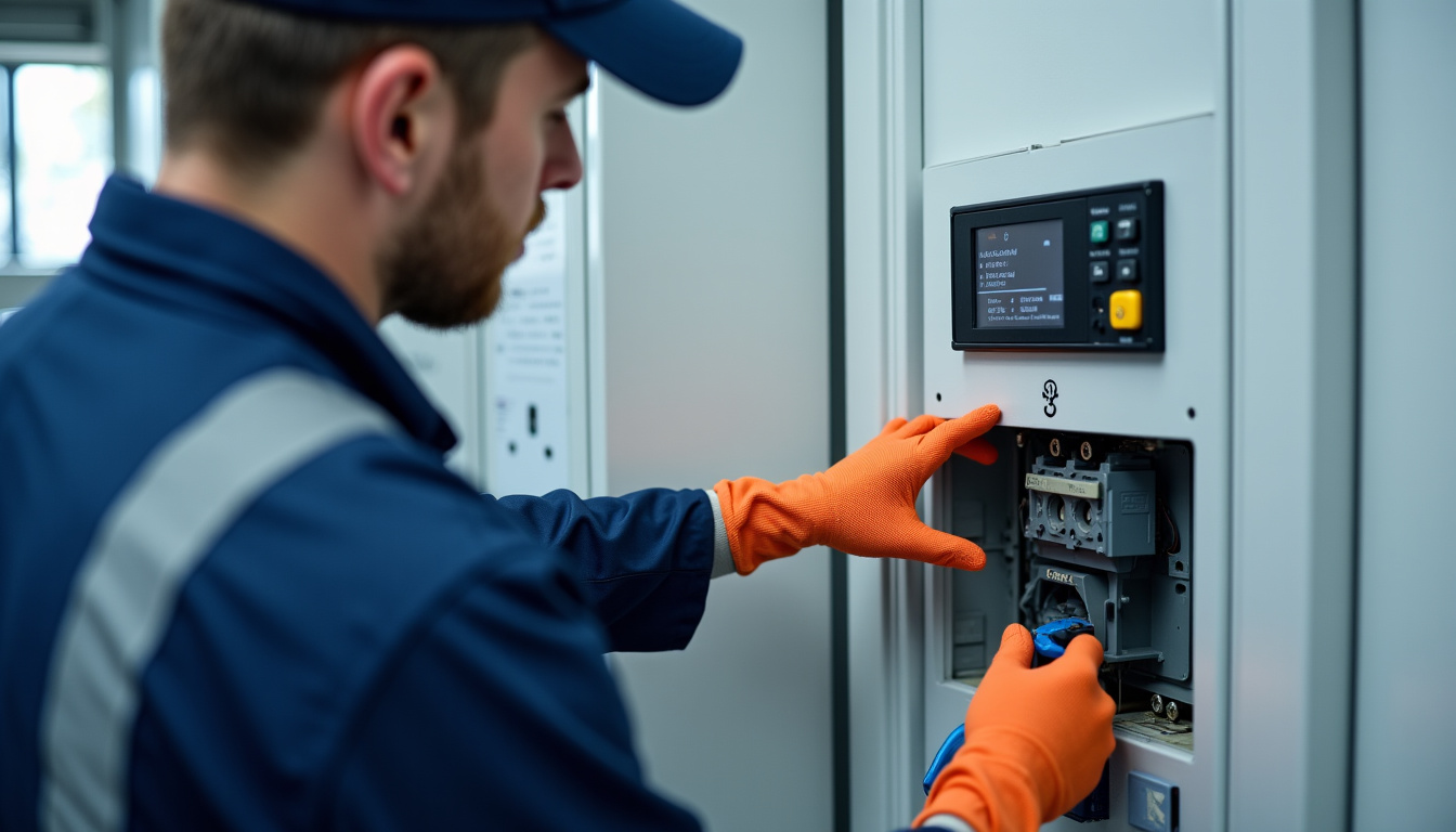 Électricien effectuant un diagnostic électrique pour l