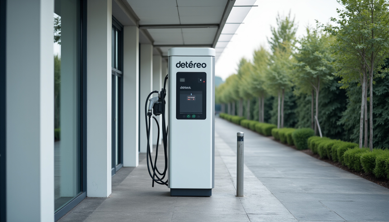 Station de recharge publique Révéo située dans un parking d