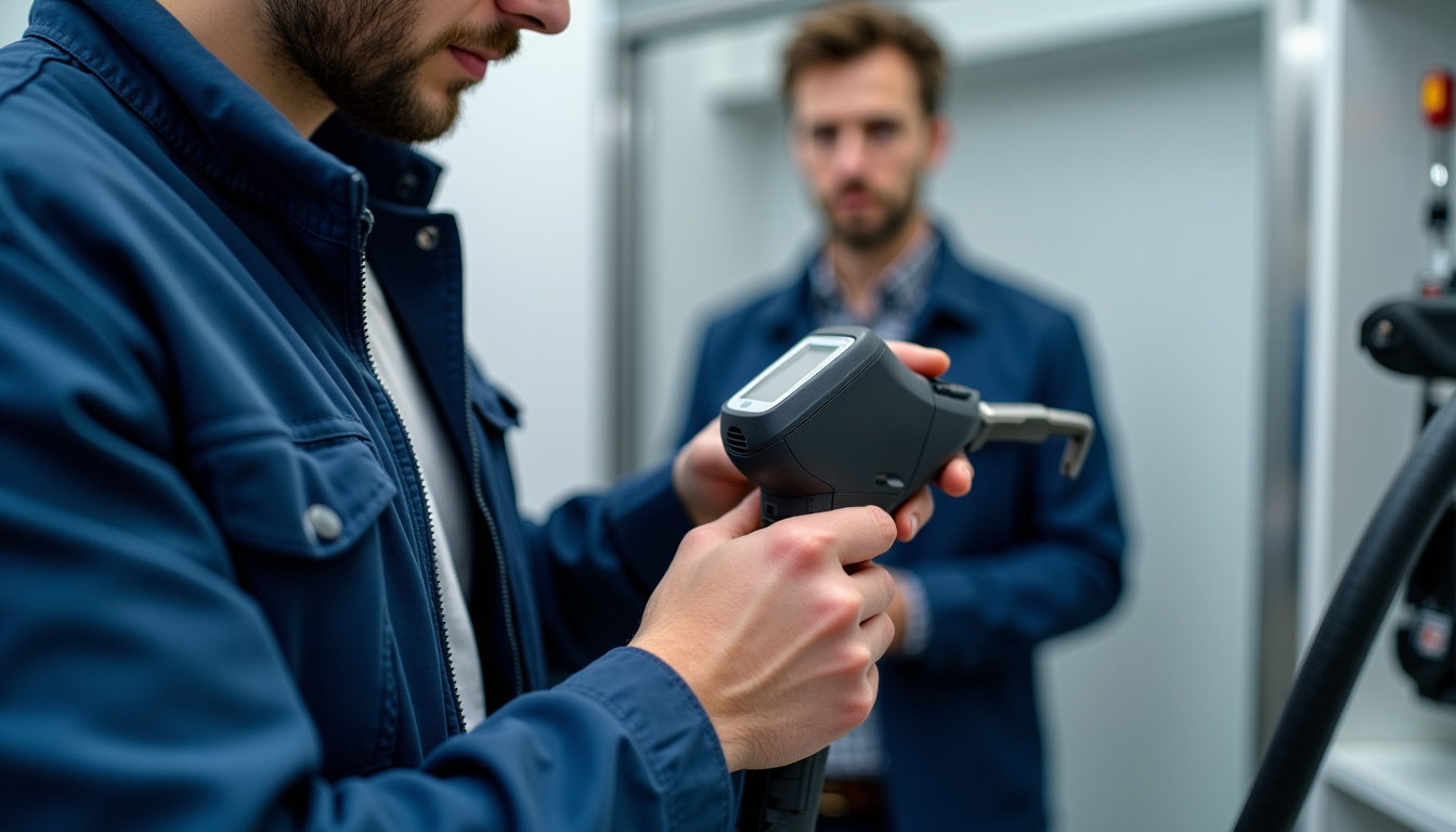 Technicien effectuant un diagnostic électrique avant l