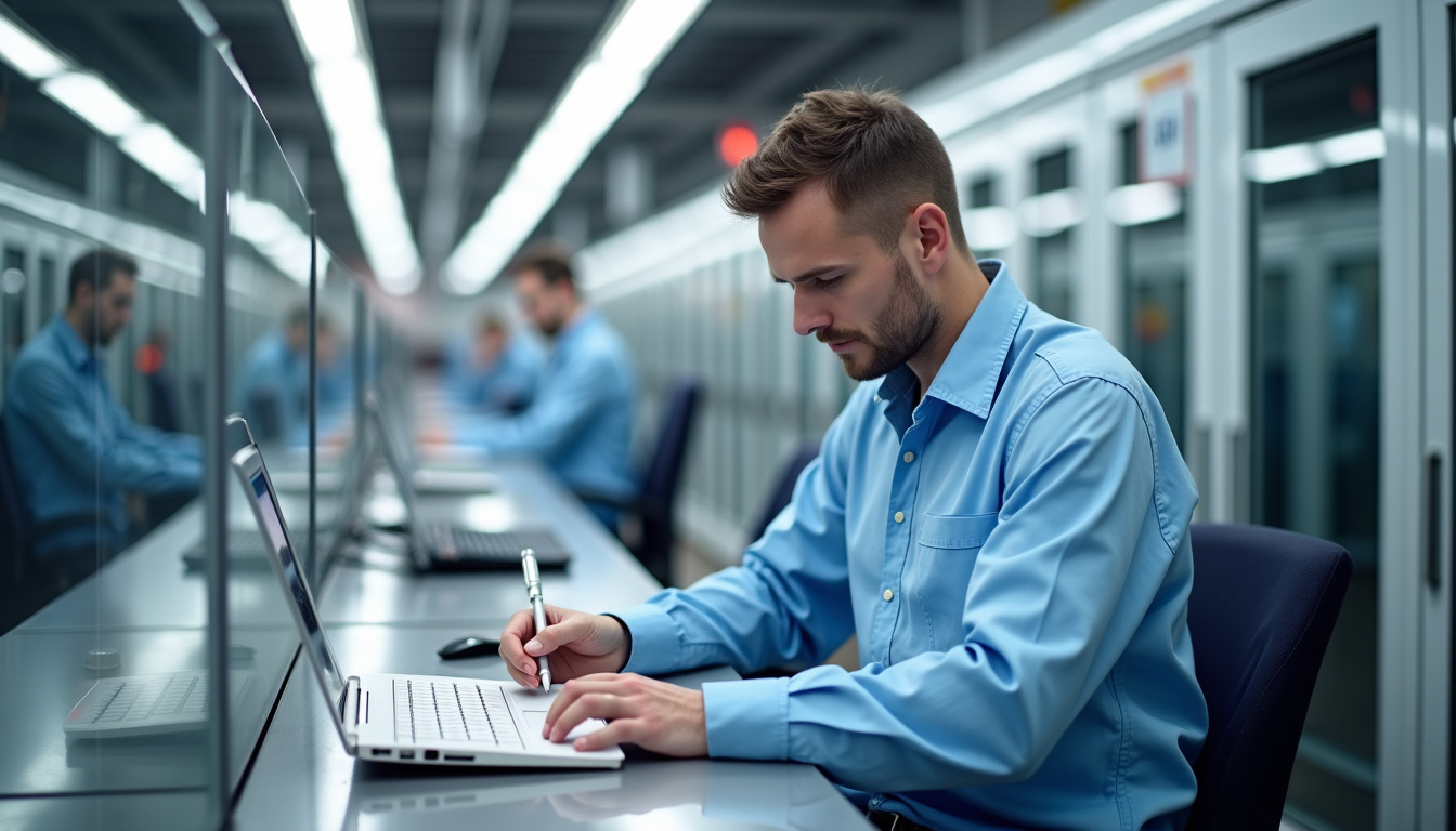 Technicien en train d