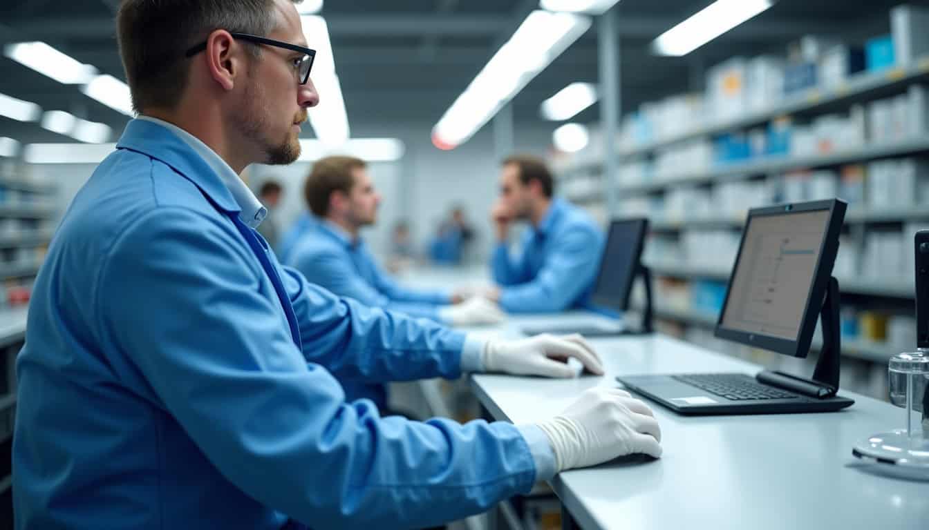 Technicien en train d