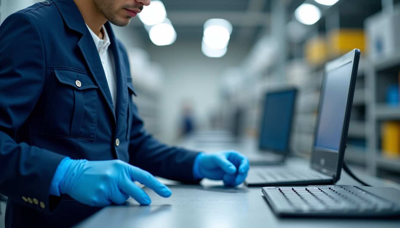 Technicien vérifiant le fonctionnement d