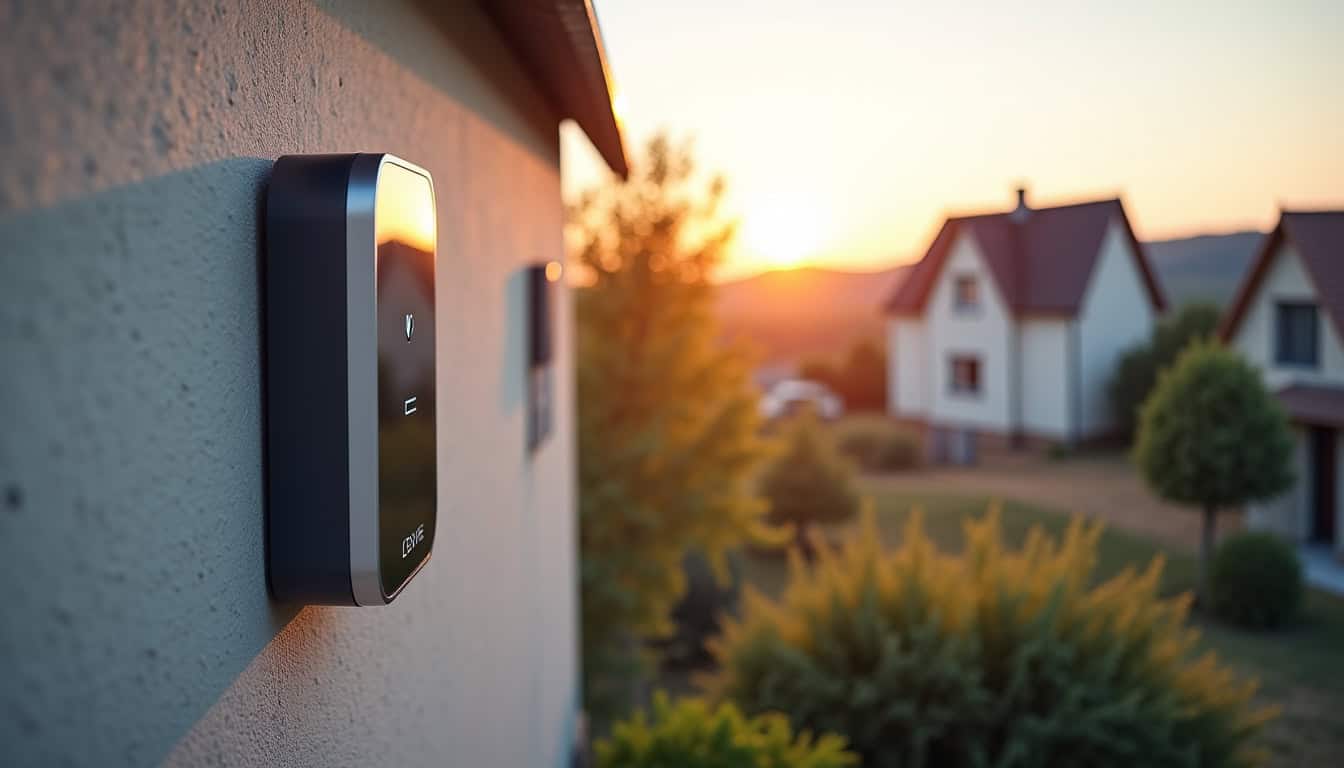 Borne de recharge électrique couplée à des panneaux solaires sur une maison à Quintal