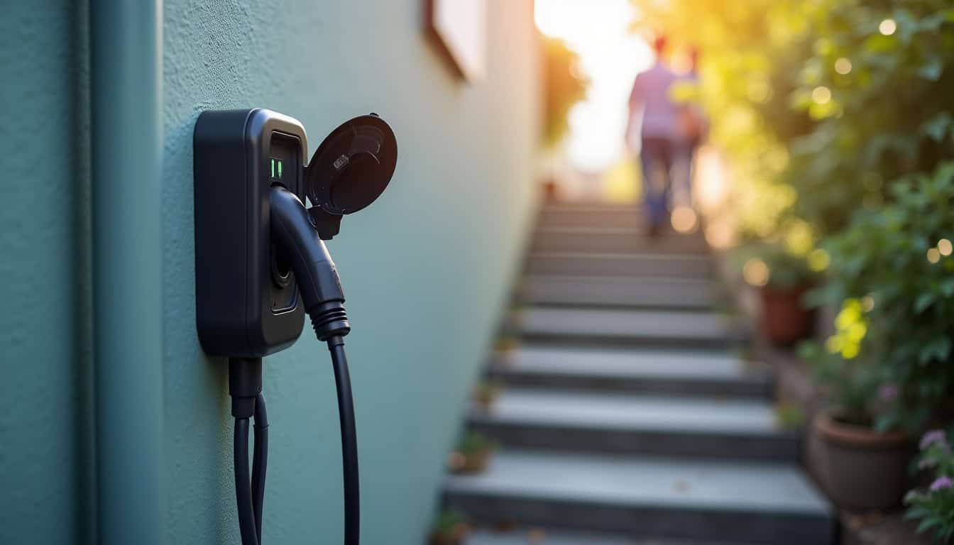 Borne de recharge électrique installée à l