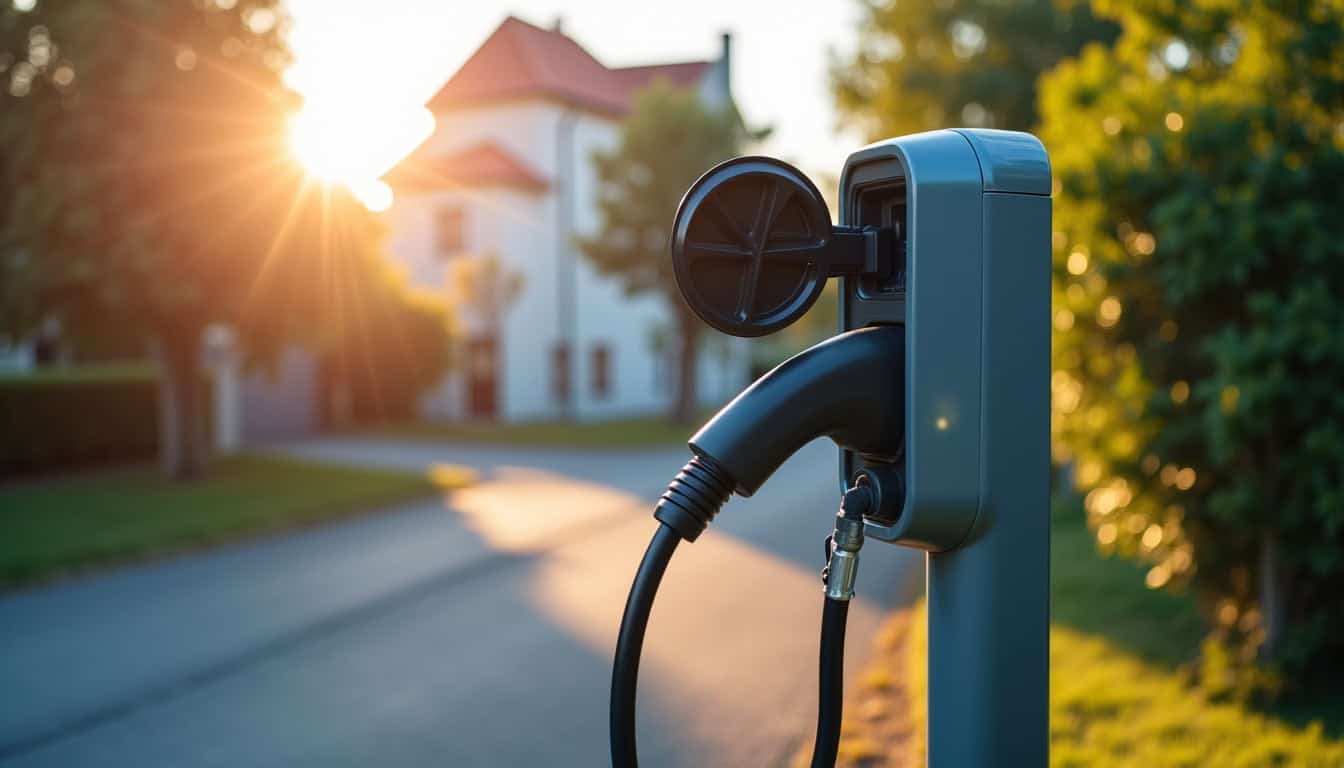 Borne de recharge électrique publique située sur l