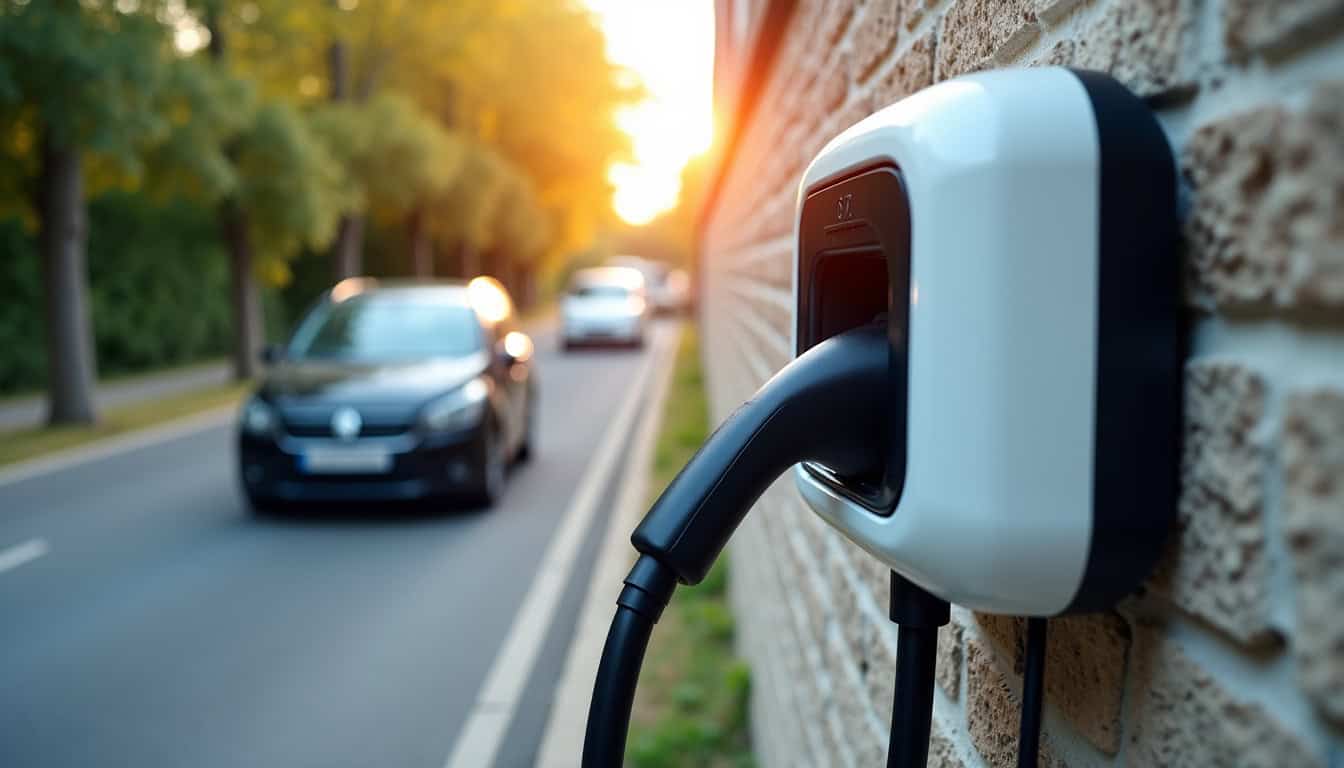 Borne de recharge installée dans un parking collectif à Prades-le-Lez