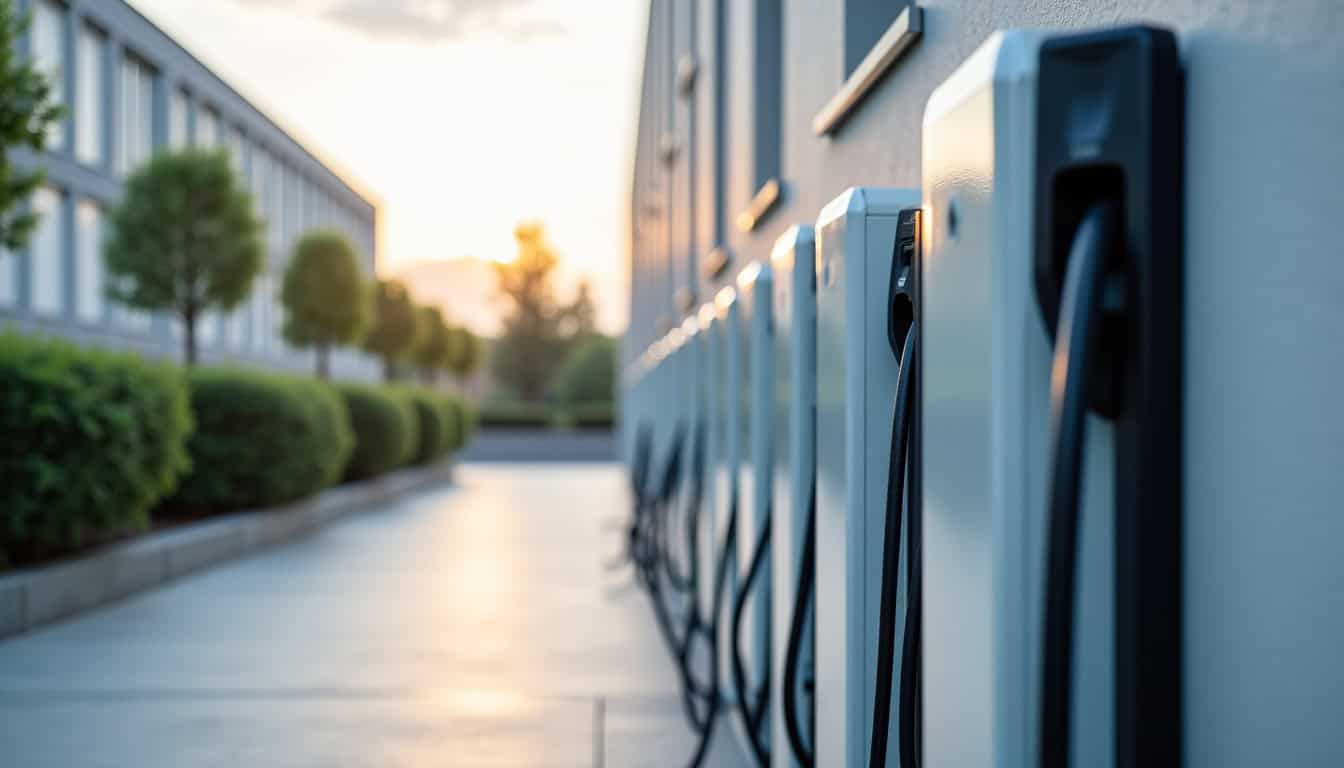 Borne de recharge installée dans un parking de copropriété à Montarnaud