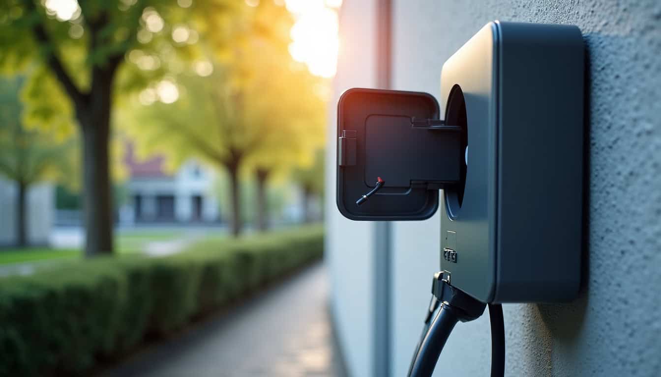 Borne de recharge installée dans un parking de copropriété à Spicheren