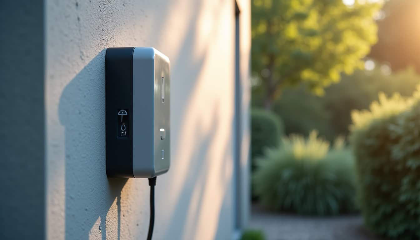 Borne de recharge murale installée à l