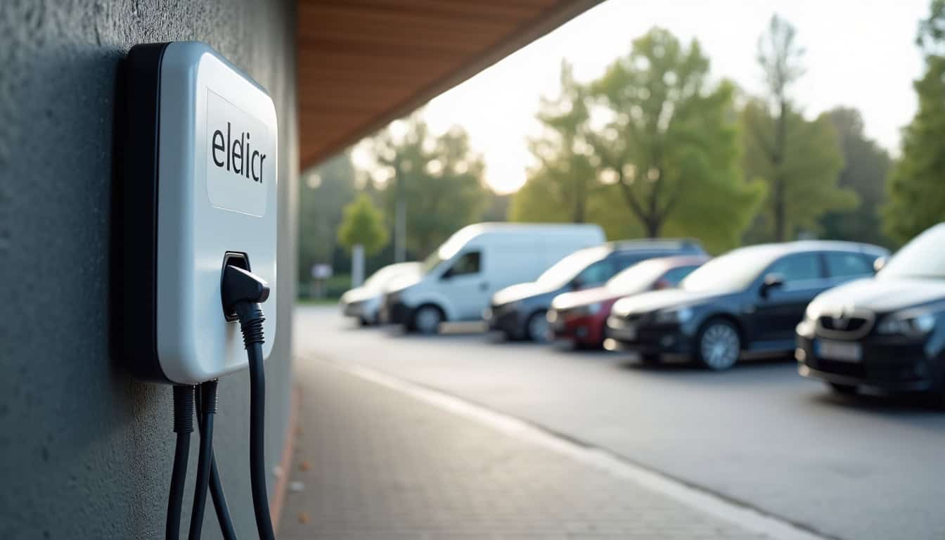 Borne de recharge publique située au parking d