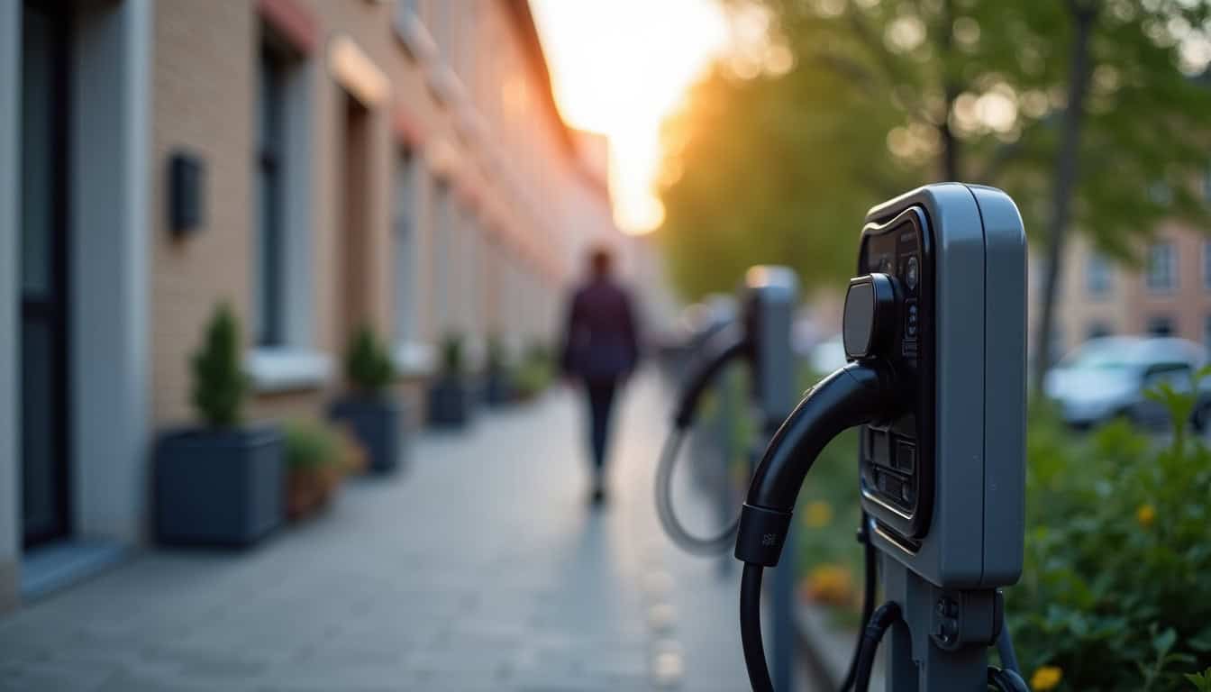 Borne de recharge publique située rue du 18 juin à Margency