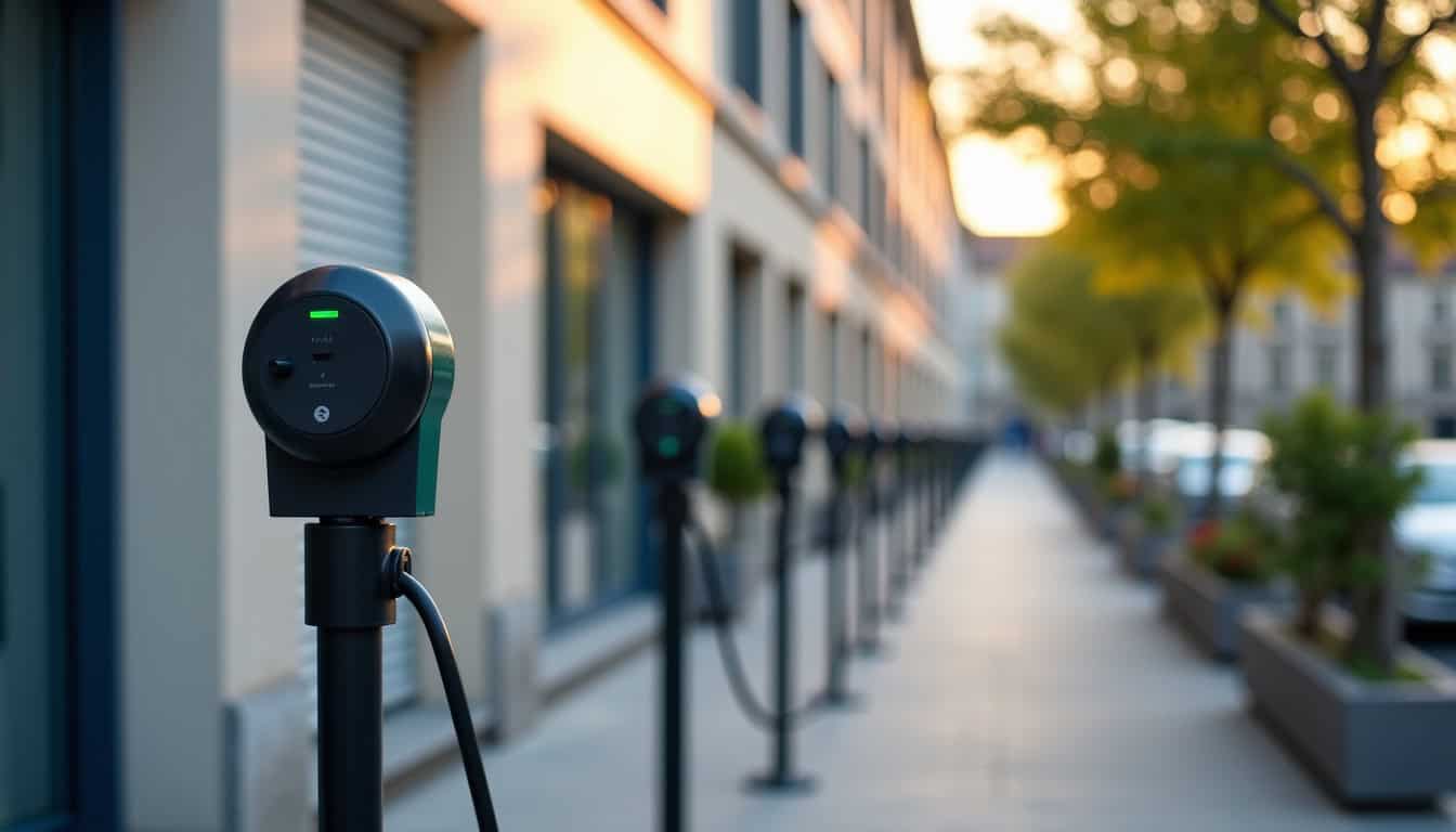 Borne de recharge située devant la mairie de Senones, Place Clémenceau