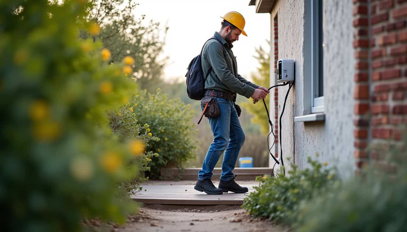 Borne électrique connectée à un système photovoltaïque dans une maison à Ladon