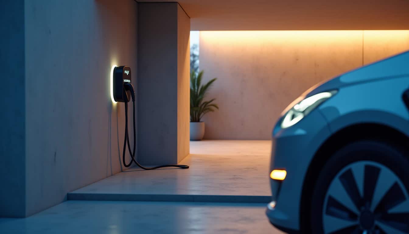 Borne électrique installée dans un garage privé à Limours