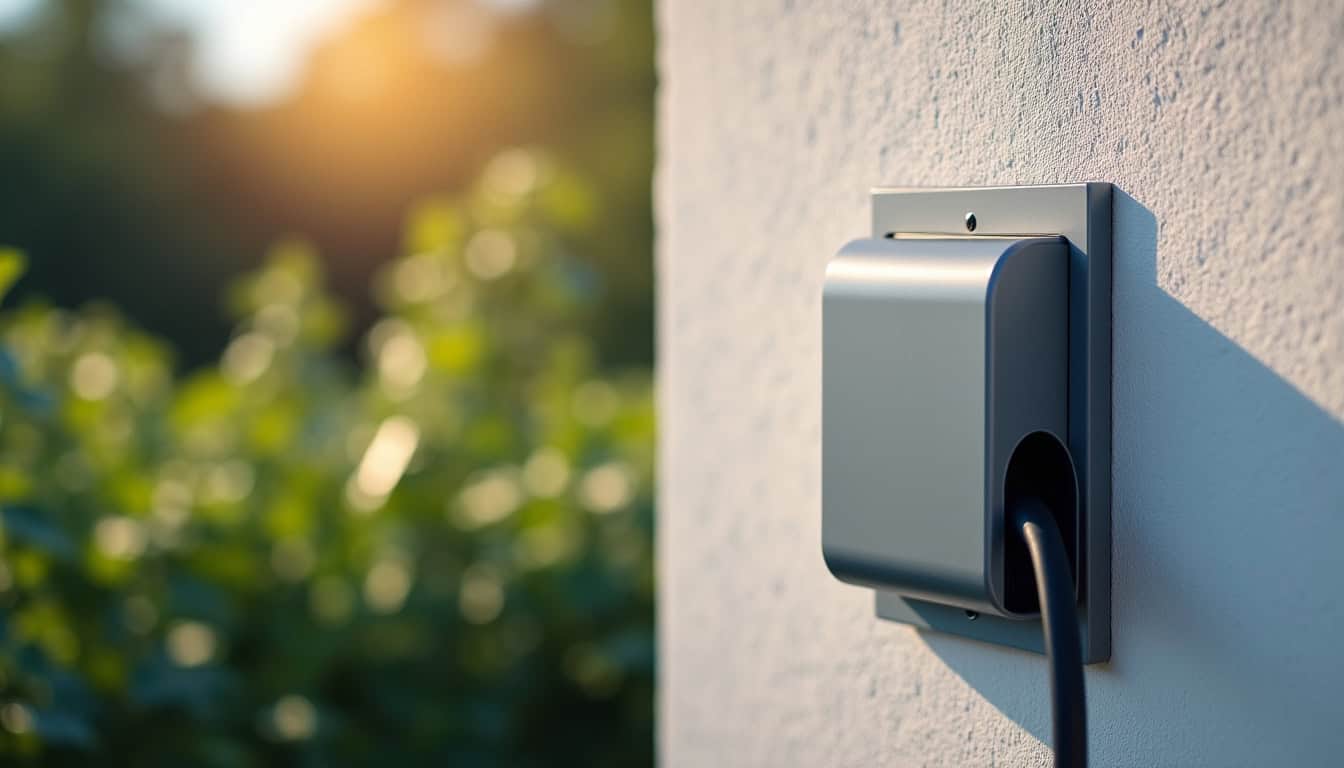 Borne électrique murale installée à l