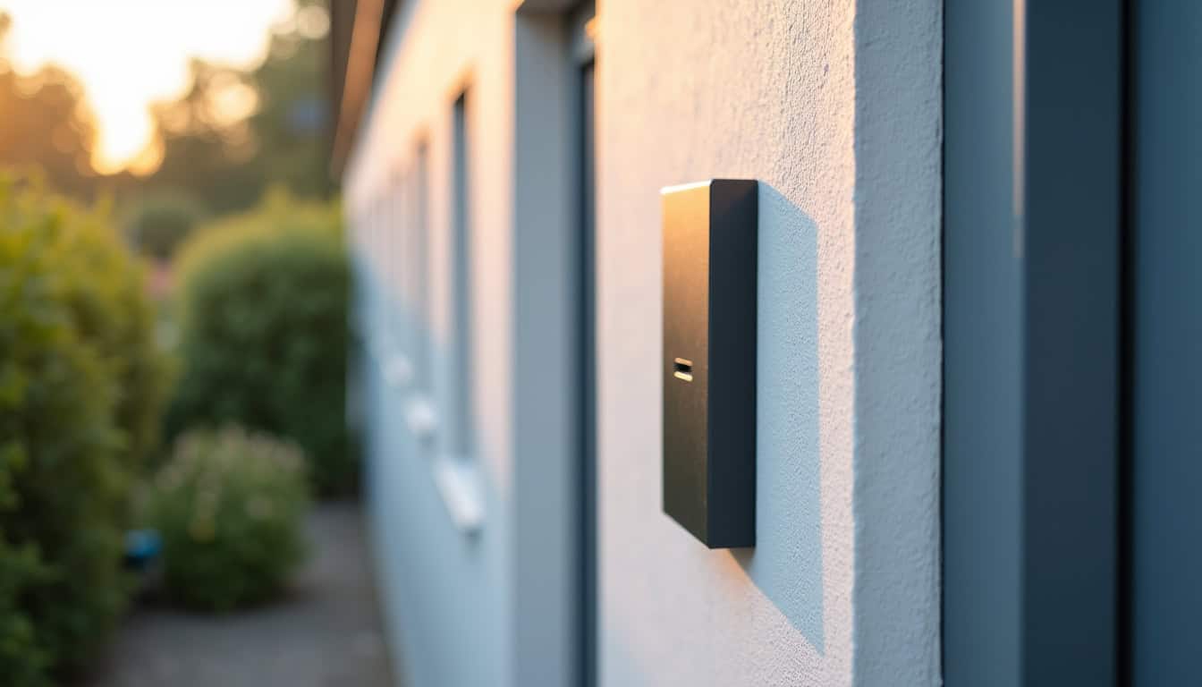 Borne électrique murale installée sur le mur extérieur d