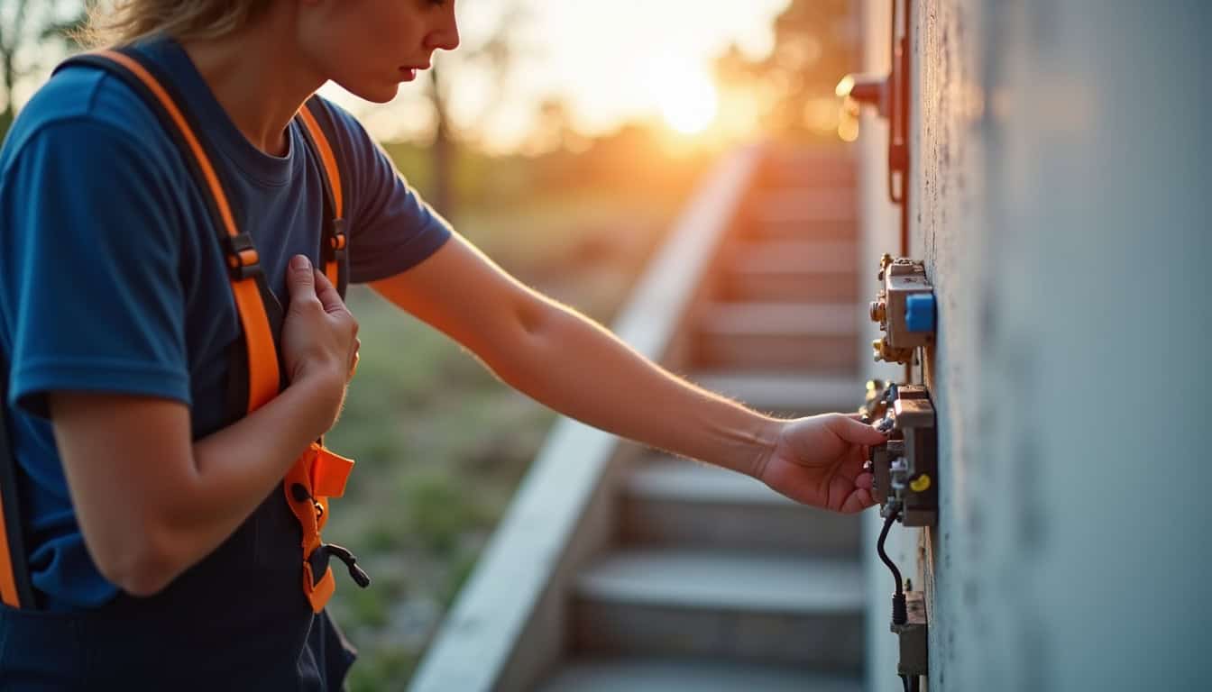 Électricien certifié IRVE en train d