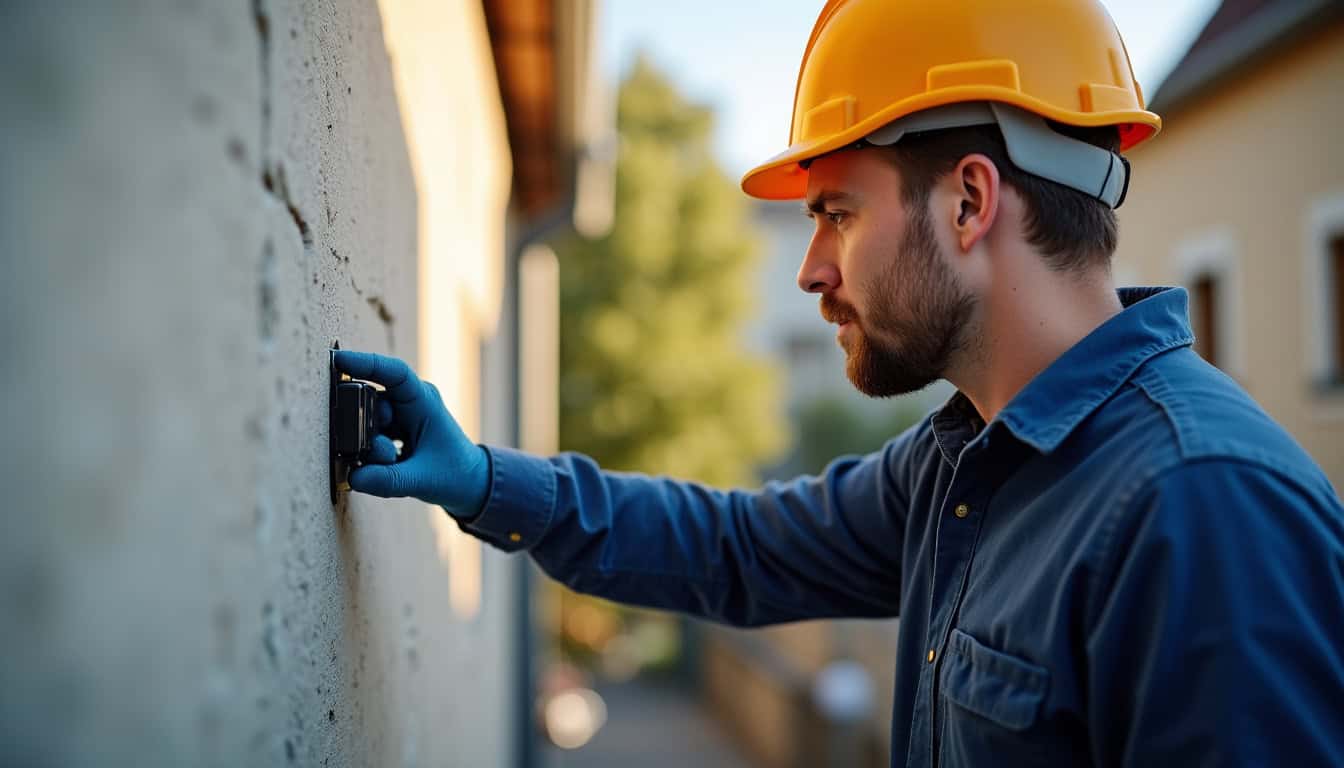 Électricien certifié IRVE en train de vérifier une installation électrique à Blaye