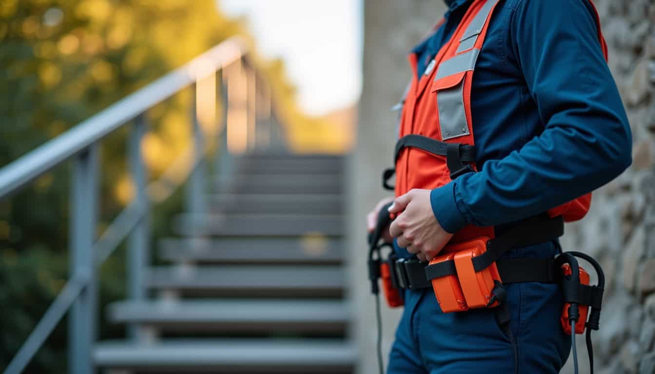 Électricien en train d