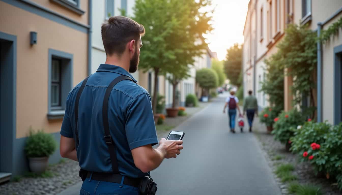 Électricien en train d