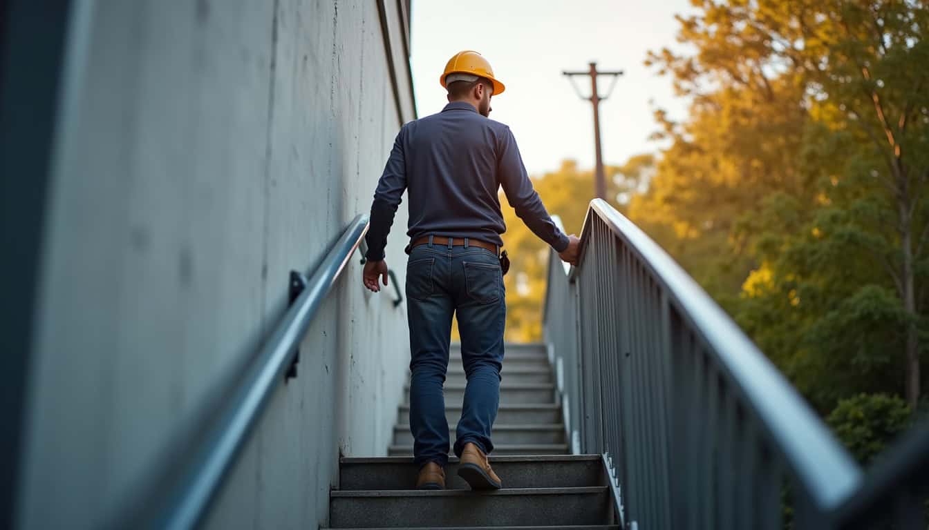 Électricien en train d