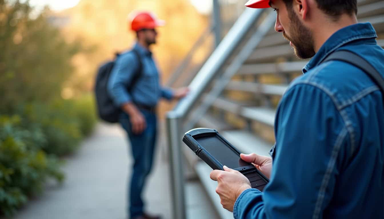 Installateur en train d