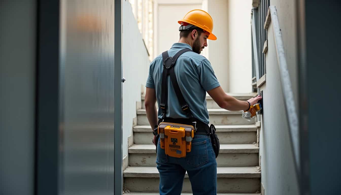 Technicien en train d