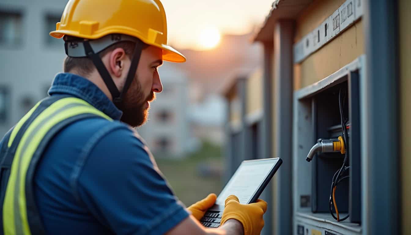 Technicien en train d