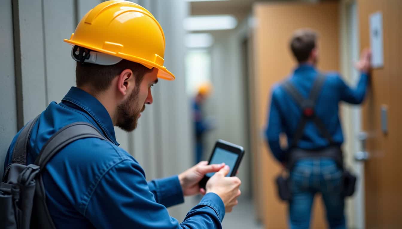 Technicien en train d