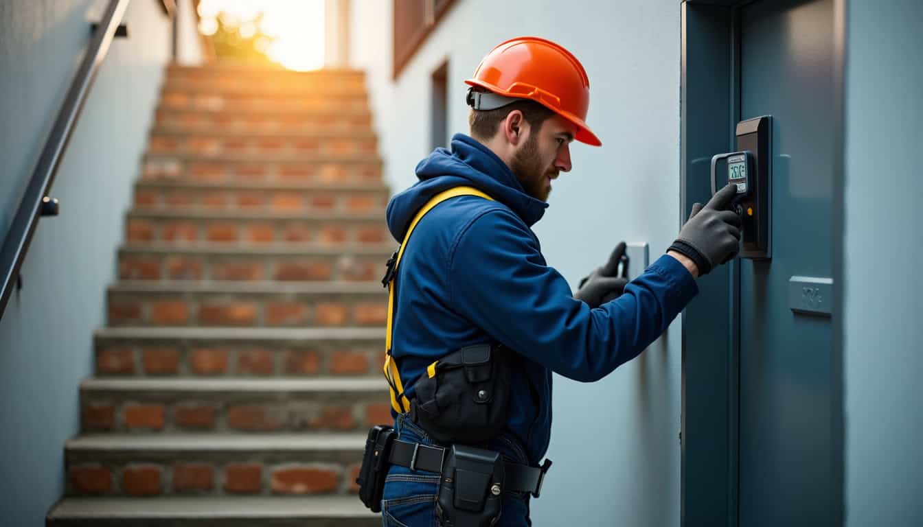 Technicien en train d