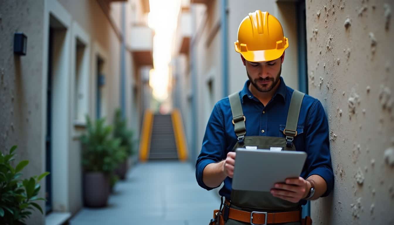 Technicien en train d