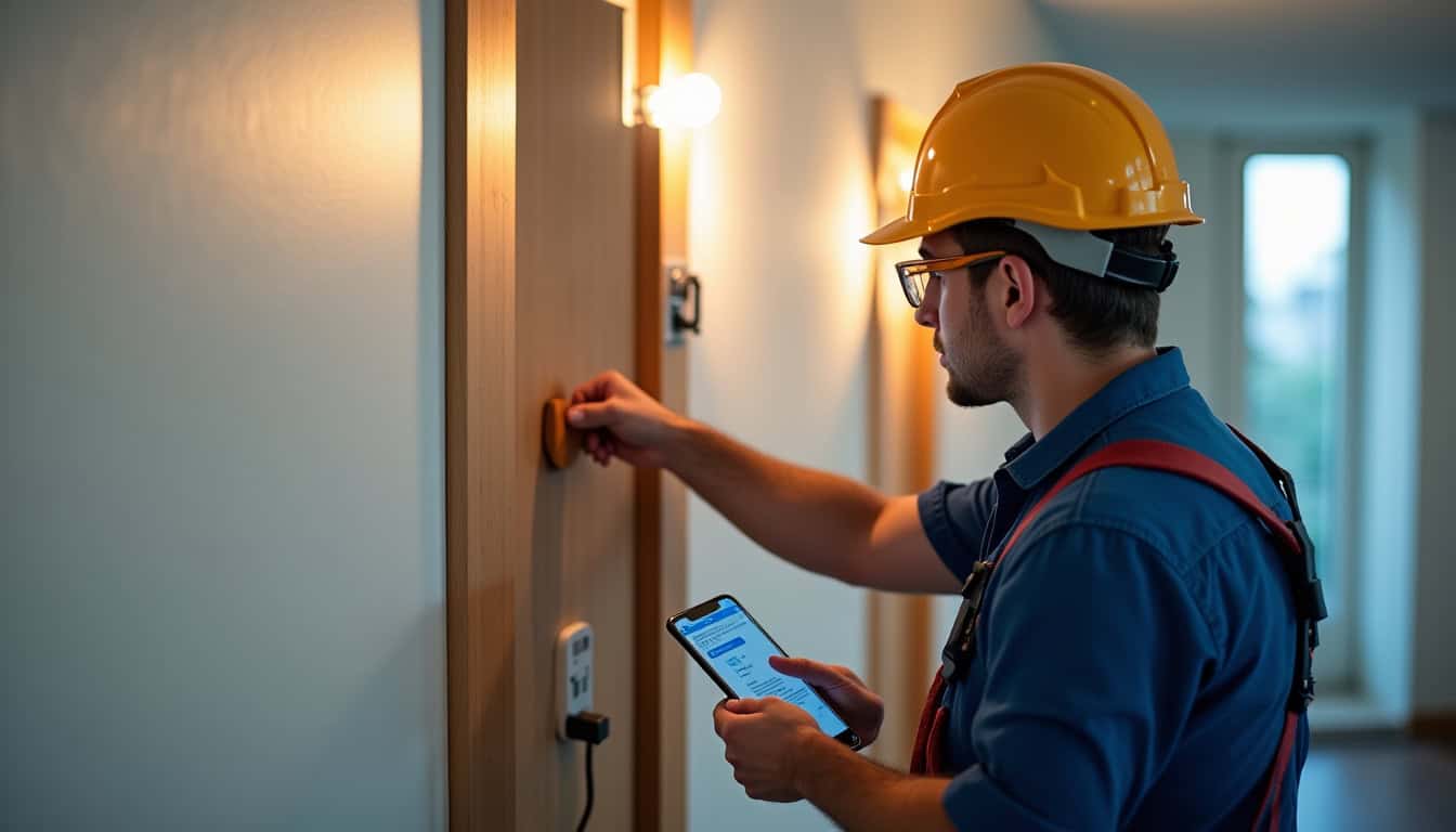 Technicien en train d