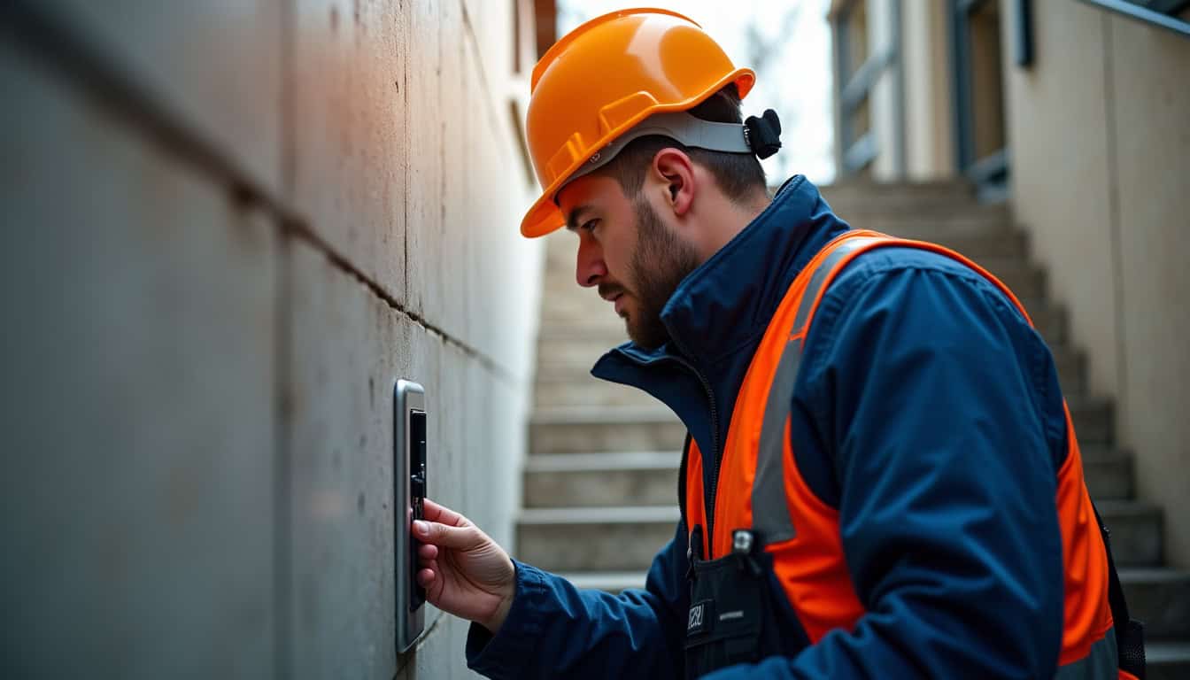 Technicien en train d