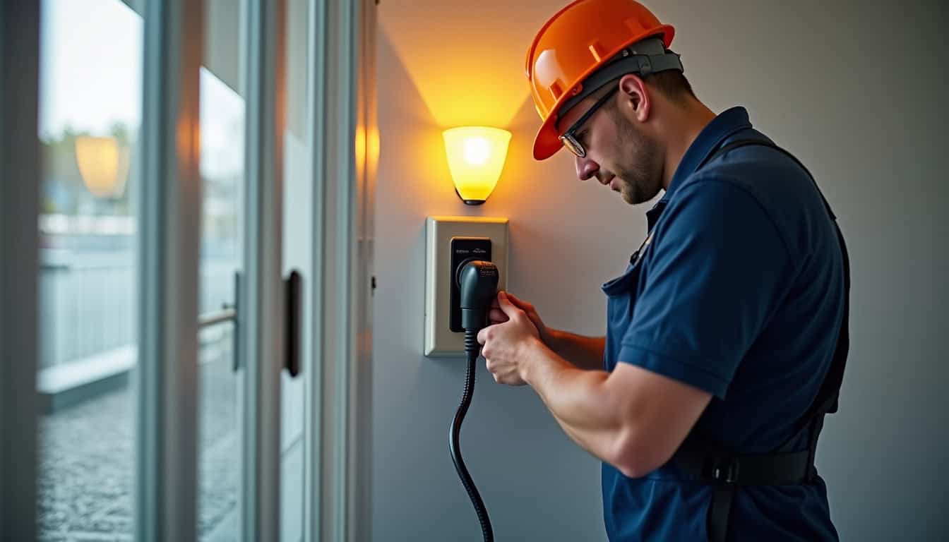 Technicien en train d