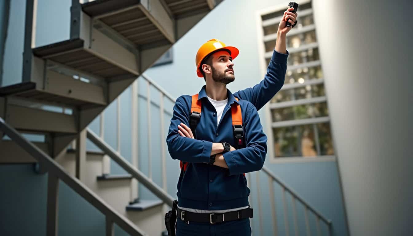 Technicien en train d